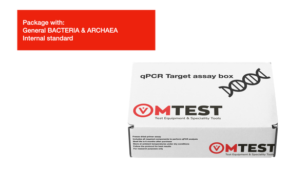 MTest qPCR target assay (Bacteria + Archaea) box with 25 tubes per assay